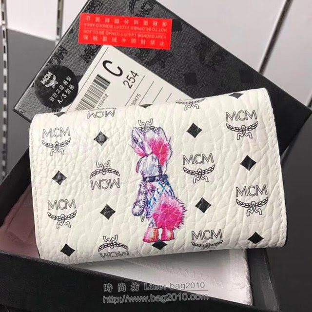 MCM錢包 原單 8011 兔子中款三折錢包 3D絲印 字母組合塗層帆布 MCM女款錢包  mdmc1041